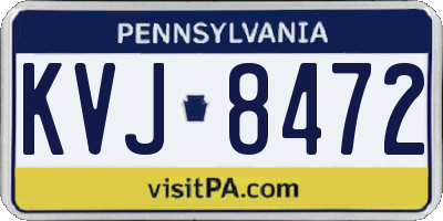 PA license plate KVJ8472