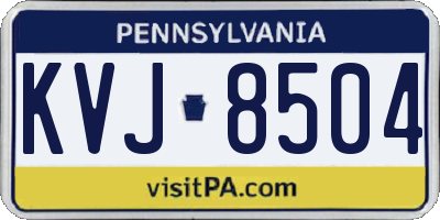 PA license plate KVJ8504