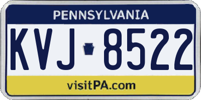 PA license plate KVJ8522