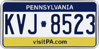 PA license plate KVJ8523