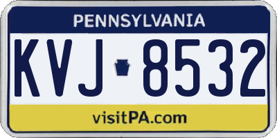 PA license plate KVJ8532