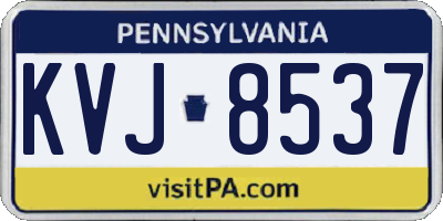 PA license plate KVJ8537