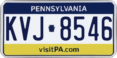 PA license plate KVJ8546