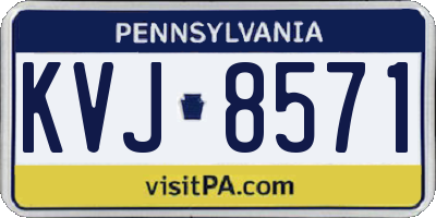 PA license plate KVJ8571