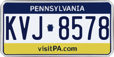 PA license plate KVJ8578