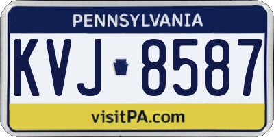 PA license plate KVJ8587