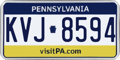 PA license plate KVJ8594
