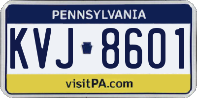 PA license plate KVJ8601