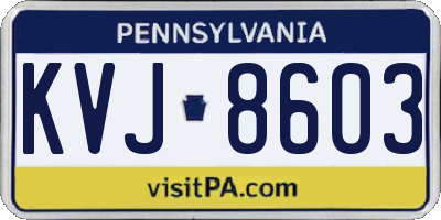 PA license plate KVJ8603