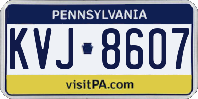 PA license plate KVJ8607