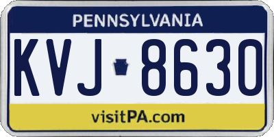 PA license plate KVJ8630