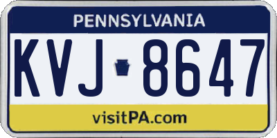 PA license plate KVJ8647