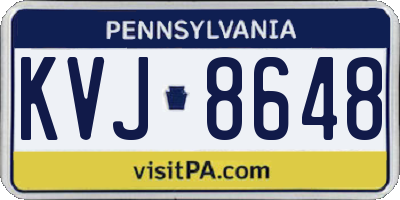 PA license plate KVJ8648