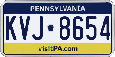 PA license plate KVJ8654