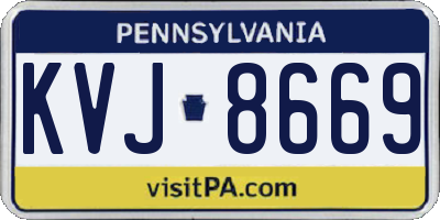 PA license plate KVJ8669
