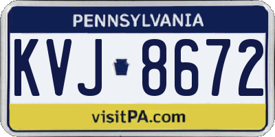 PA license plate KVJ8672