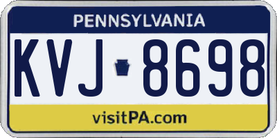 PA license plate KVJ8698