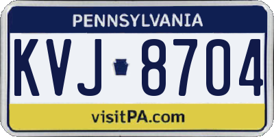 PA license plate KVJ8704