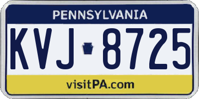 PA license plate KVJ8725