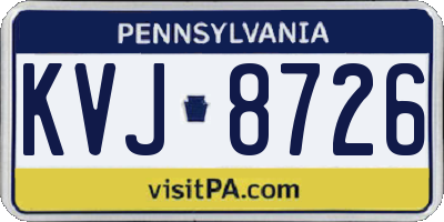 PA license plate KVJ8726