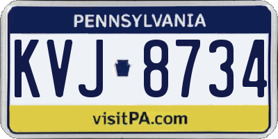 PA license plate KVJ8734