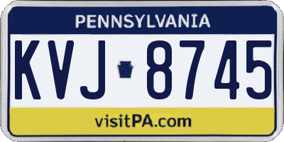 PA license plate KVJ8745