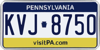 PA license plate KVJ8750