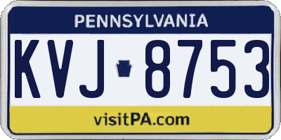 PA license plate KVJ8753