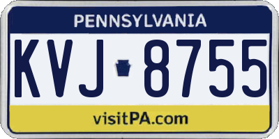 PA license plate KVJ8755