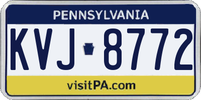 PA license plate KVJ8772