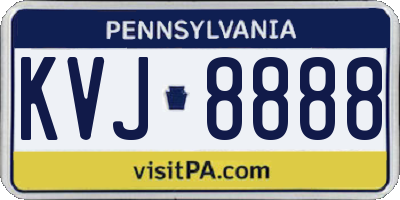 PA license plate KVJ8888