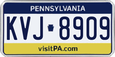 PA license plate KVJ8909