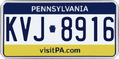 PA license plate KVJ8916