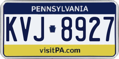PA license plate KVJ8927
