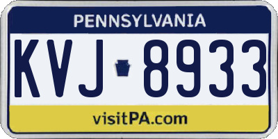 PA license plate KVJ8933