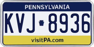 PA license plate KVJ8936