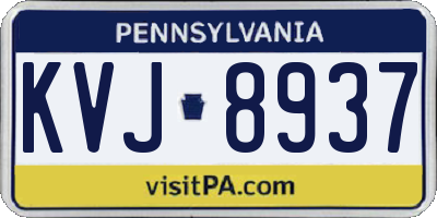 PA license plate KVJ8937