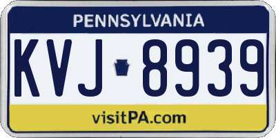 PA license plate KVJ8939