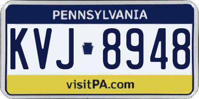 PA license plate KVJ8948