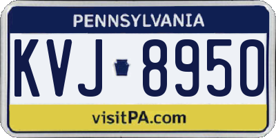 PA license plate KVJ8950