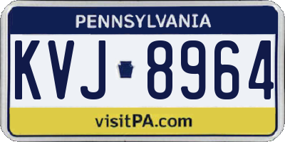 PA license plate KVJ8964