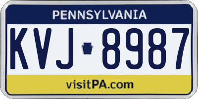 PA license plate KVJ8987