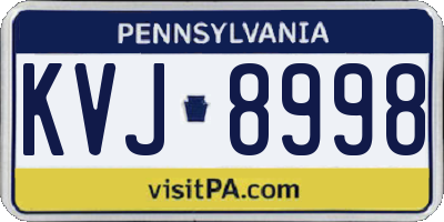 PA license plate KVJ8998