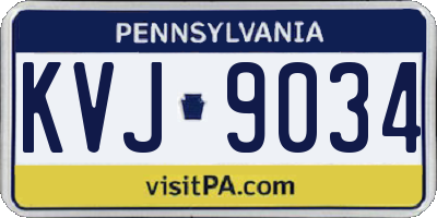 PA license plate KVJ9034