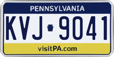 PA license plate KVJ9041
