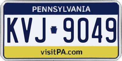 PA license plate KVJ9049