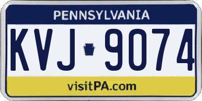 PA license plate KVJ9074