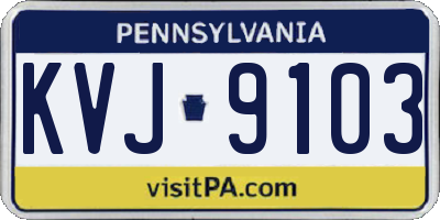 PA license plate KVJ9103