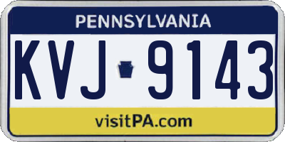 PA license plate KVJ9143