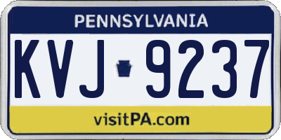 PA license plate KVJ9237